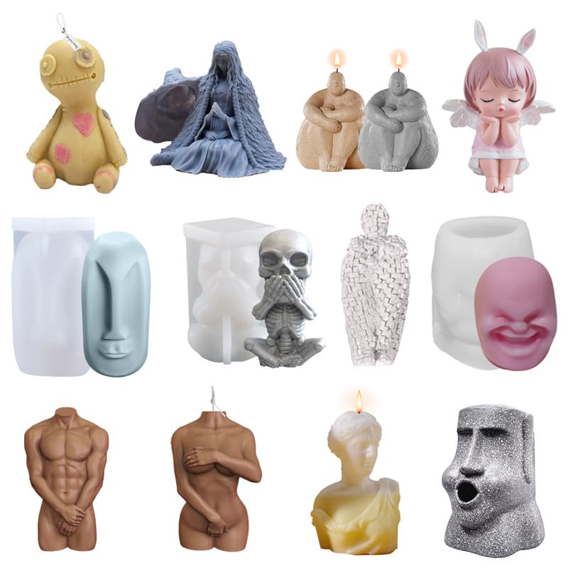 Multiple Gypsum Doll Silicone Molds DIY Scented Candle Mold Model Silicone Gypsum Doll Mold Wholesale