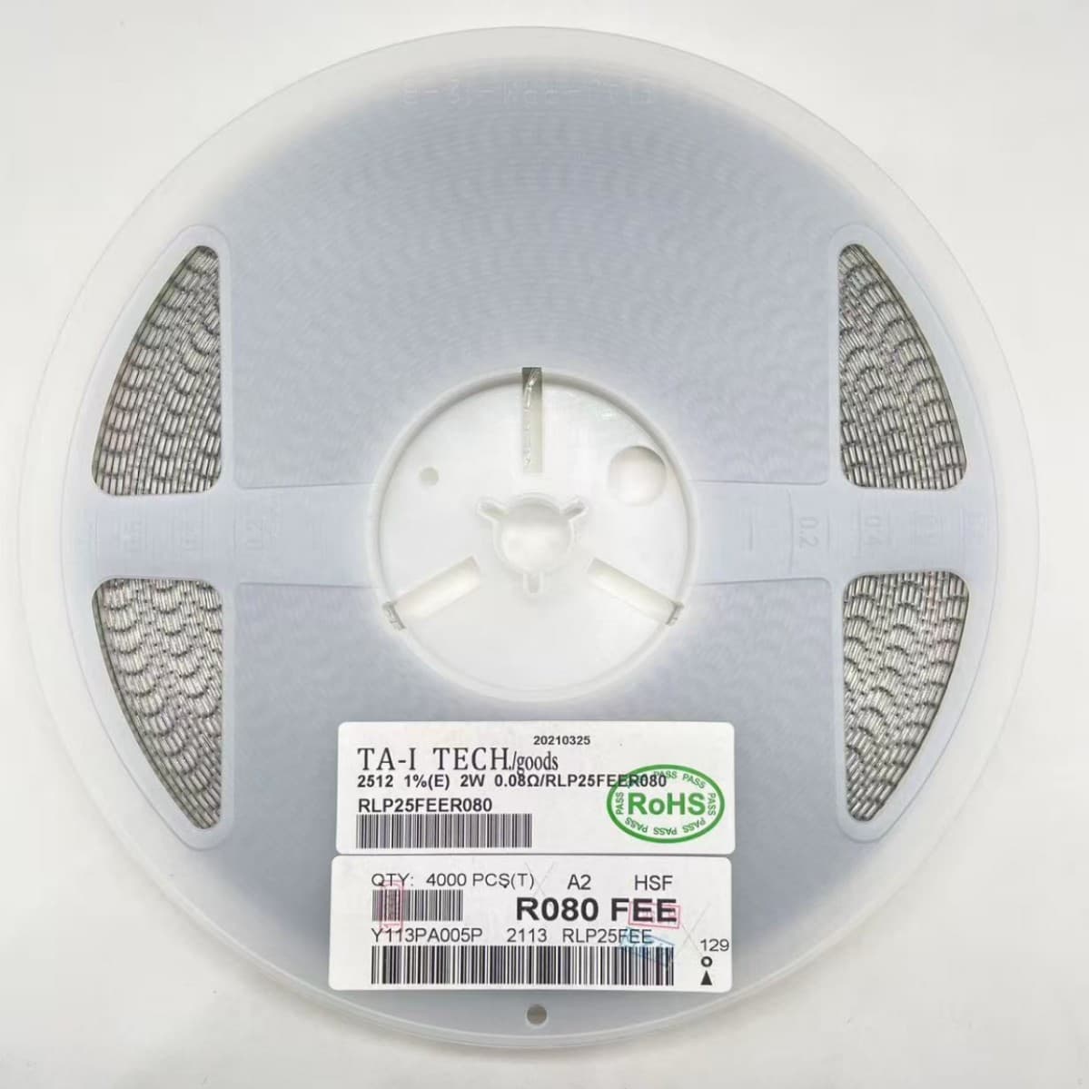 TA-I RLP25FEER080 80mΩ ±1% 2W SMD Resistor, Current Sensing Alloy Resistor, In Stock
