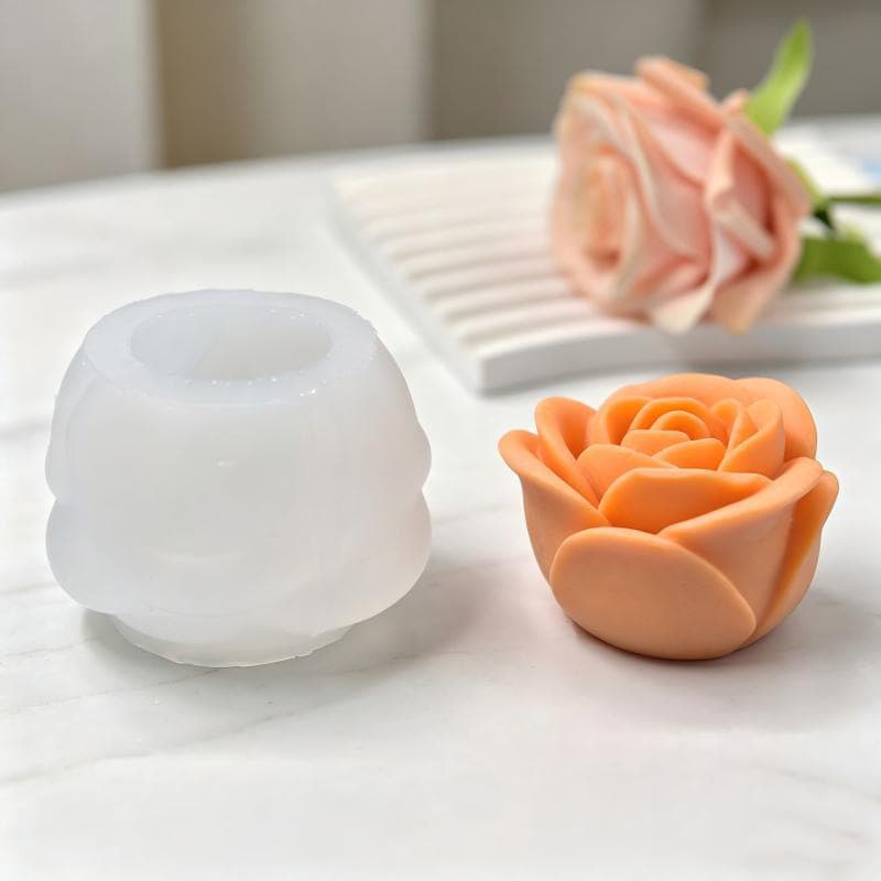 3D Rose Flower Silicone Mold DIY Flower Ball Scented Candle Plaster Soap Chocolate Ice Cube Cake Mold
