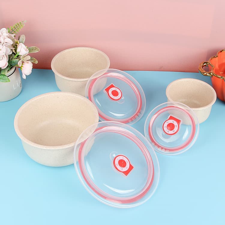Fresh Storage Container Large Instant Noodle Bowl Sealed Lid Transparent Lid Plastic Portable Lunch Box Household Refrigerator Kitchen Container