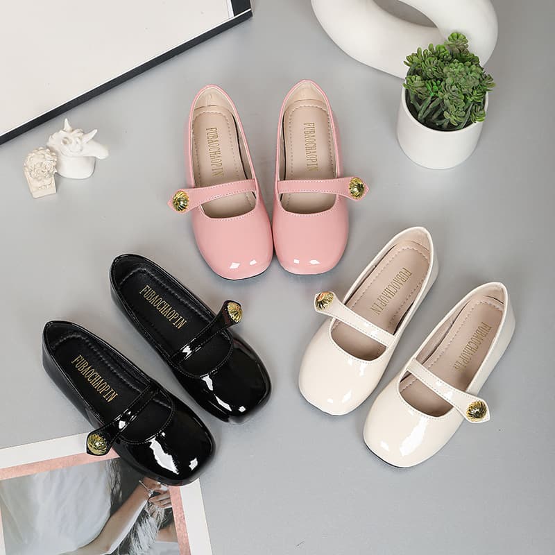 Girls' Leather Shoes 2025 New Style Macaron Parent-Child Shoes, Hook-and-Loop Soft Sole Princess Shoes, Sweet Fashion Children's Single Shoes