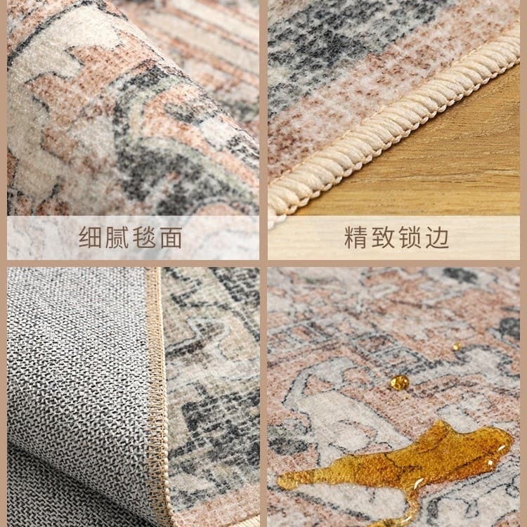 Cross-border American Style Line Imitation Cashmere Rug Bedroom Insulation Durable Bedside Rug Living Room Washable Bottom Non-slip Coffee Table Rug