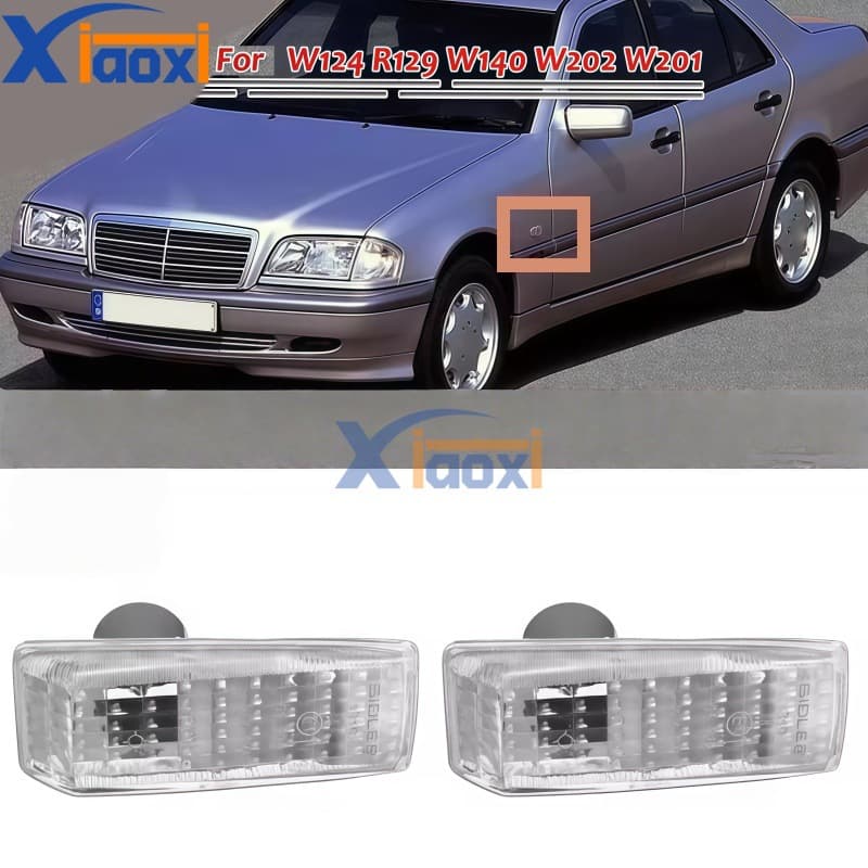 Compatible with Mercedes-Benz W124 R129 W140 W202 W201 Fender Side Light Turn Signal Lamp