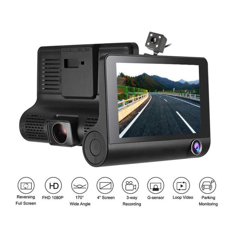 Cross-border hot model 504 high-definition three-record driving recorder 1080P high-definition car night vision reversing image