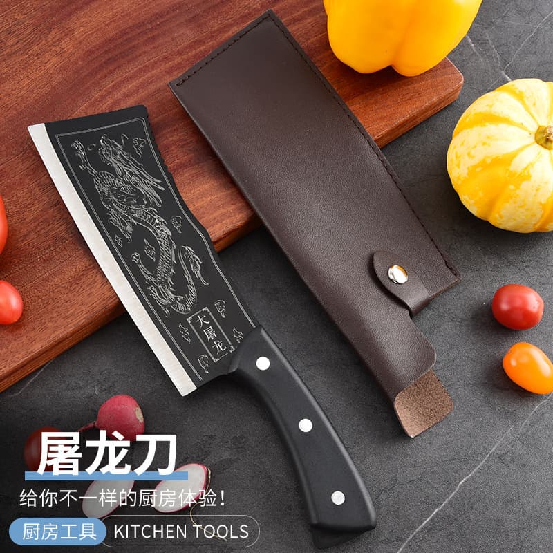 Yangjiang Dragon Slayer Knife Kitchen Household Knife Outdoor Wood Chopping Knife Hand Forged Household Stainless Steel Chopping Knife