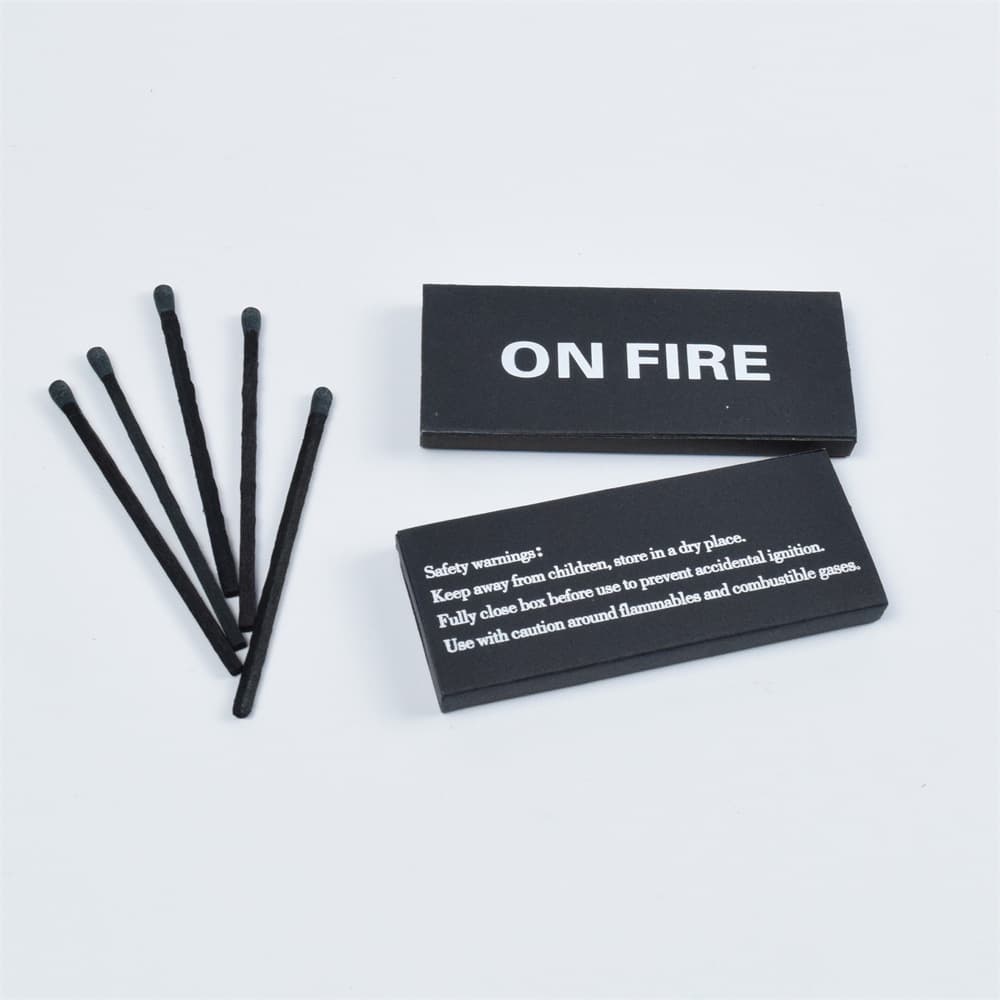 Premium Black Matchsticks with Black Stems, 7.5cm Extra Long, High-End Matchbox for Aromatherapy and Incense
