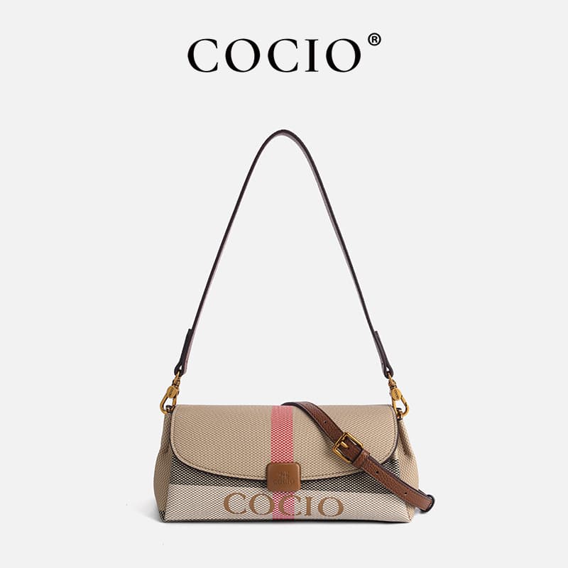 COCIO Casual Versatile One-Shoulder Armpit Bag High-End Light Luxury Niche 2025 Summer Commuting Baguette Bag for Women
