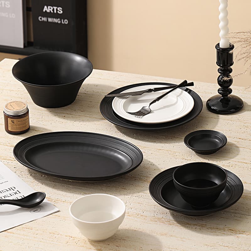 Bowl and Plate Set, 2026 New High-Glamour Bowls, Underglaze Color Ceramic Bowls, French Matte Dinnerware Set