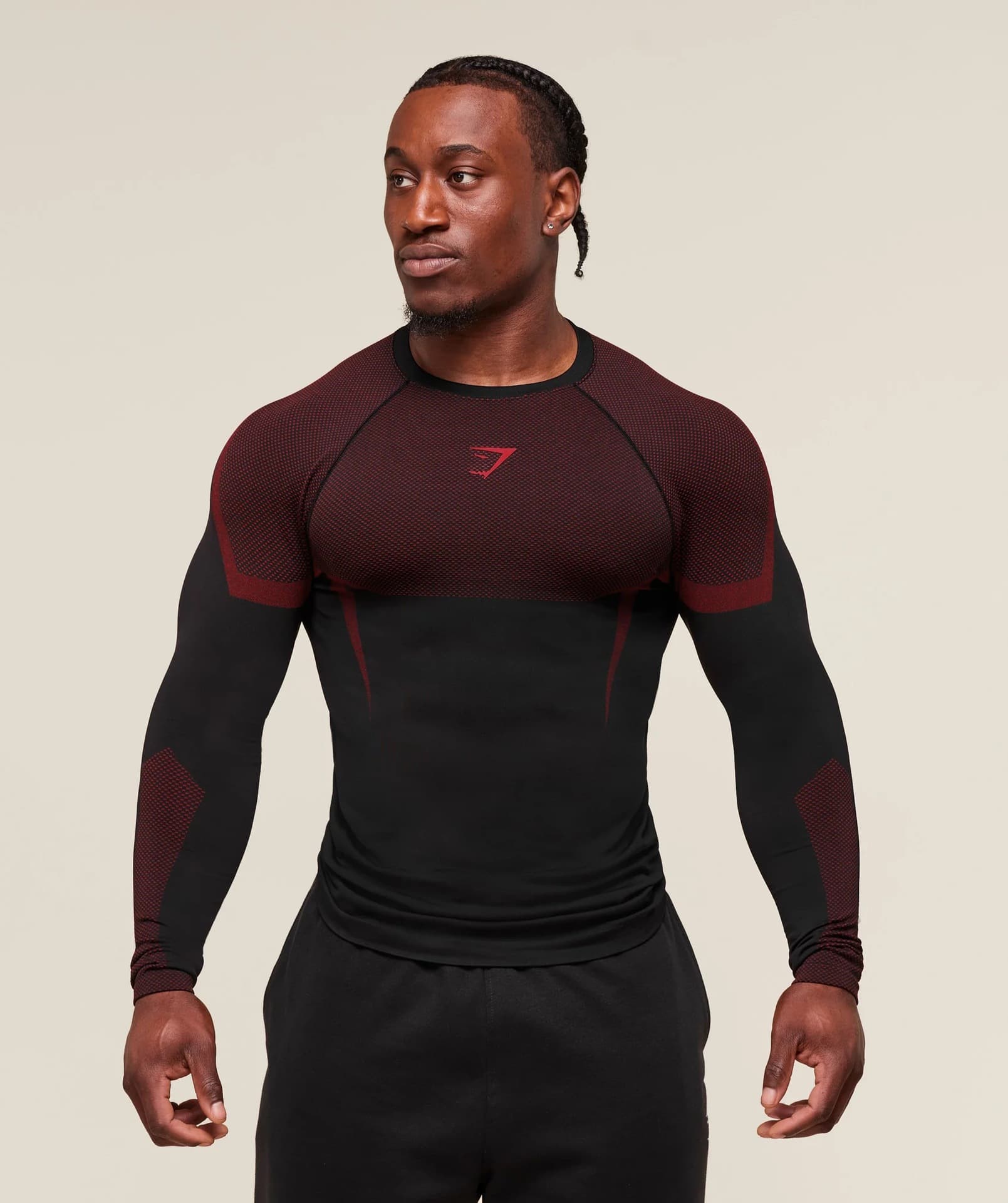 GYM New Muscle Fitness Running Long Sleeve T-Shirt Tight Breathable Elastic Basketball Training Printed Top