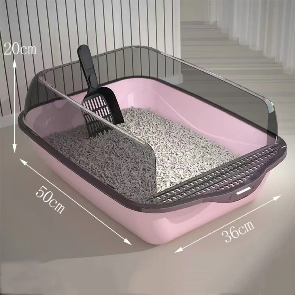 Extra-Large Semi-Enclosed Cat Litter Box, Open-Type Anti-Splash Cat Toilet, Extra-Large Cat Litter Box, Pet Supplies Wholesale