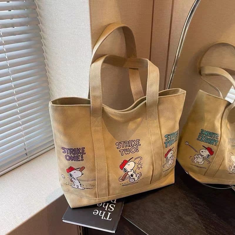 Canvas Bag Women Large Capacity 2024 New Style Korean Fashion Versatile Tote Bag Handheld Shoulder Mom Bag