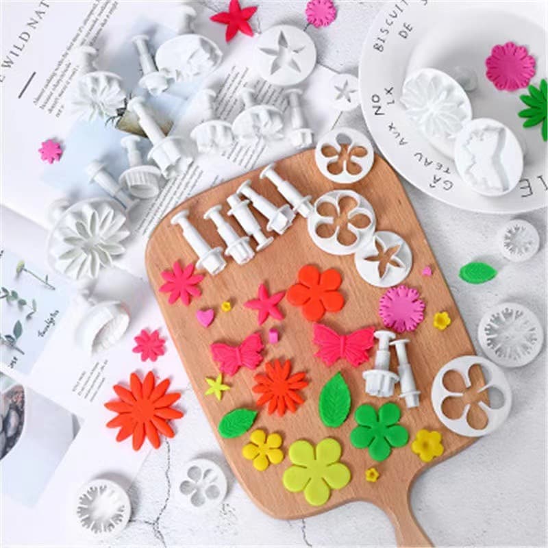 DIY Baking Tools 21 Styles 68-Piece Plastic Biscuit Mold Set Household Fondant Cake Embossing Mold