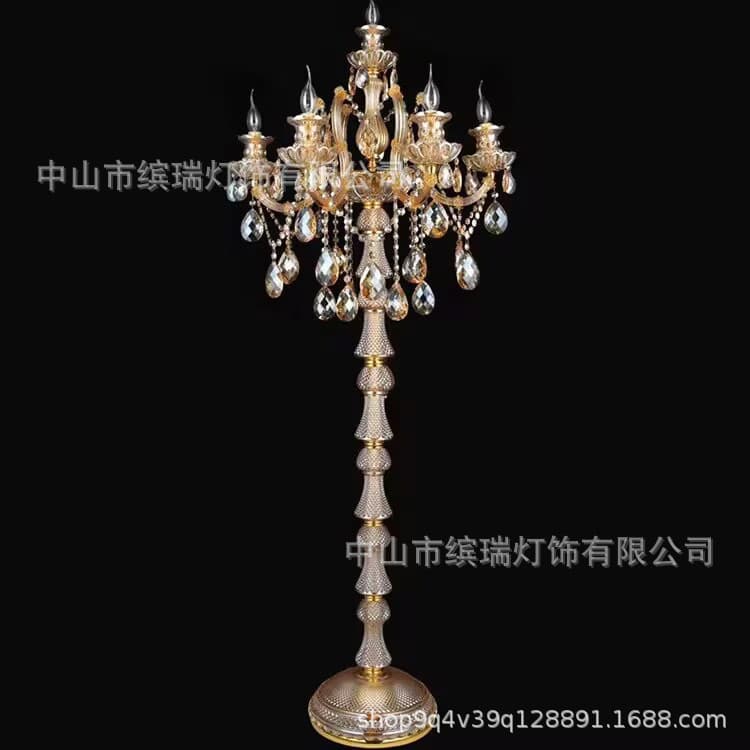 Luxurious European-Style Villa Living Room Crystal Floor Lamp Modern Minimalist Study Bedroom Bedside Model Room Floor Lamp