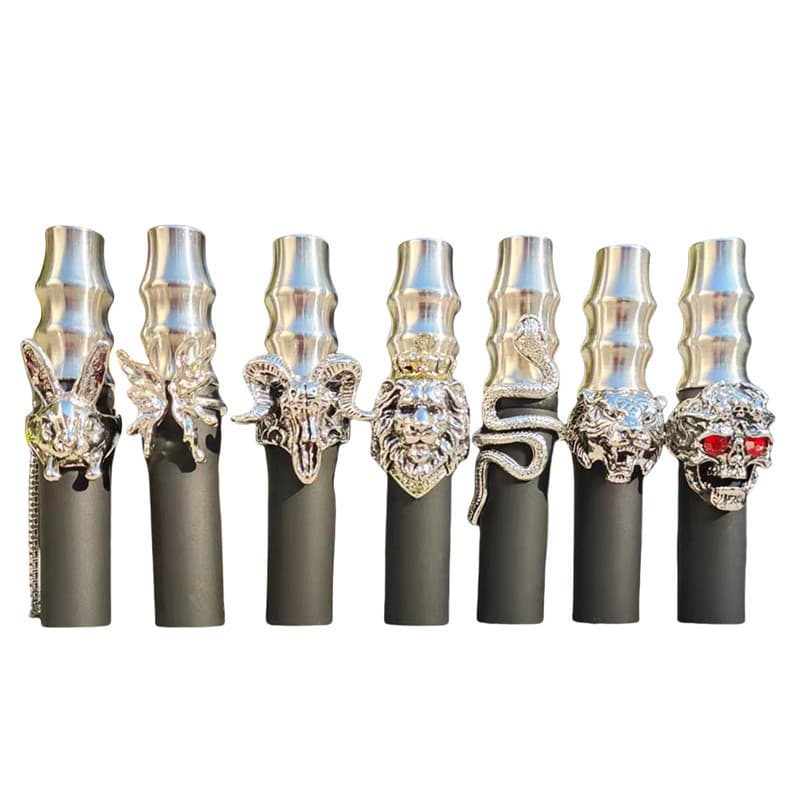 Alfaheh Cigarette Holder Cross-Border Alaha Hookah Accessories Silicone Aluminum Alloy Cigarette Holder with Hanging Rope Hookah