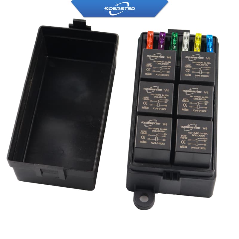 Suitable for 6-Way Car Fuse Box 12V 24V 4P 5P Relay Box Multi-Channel Car Fuse Holder Customizable