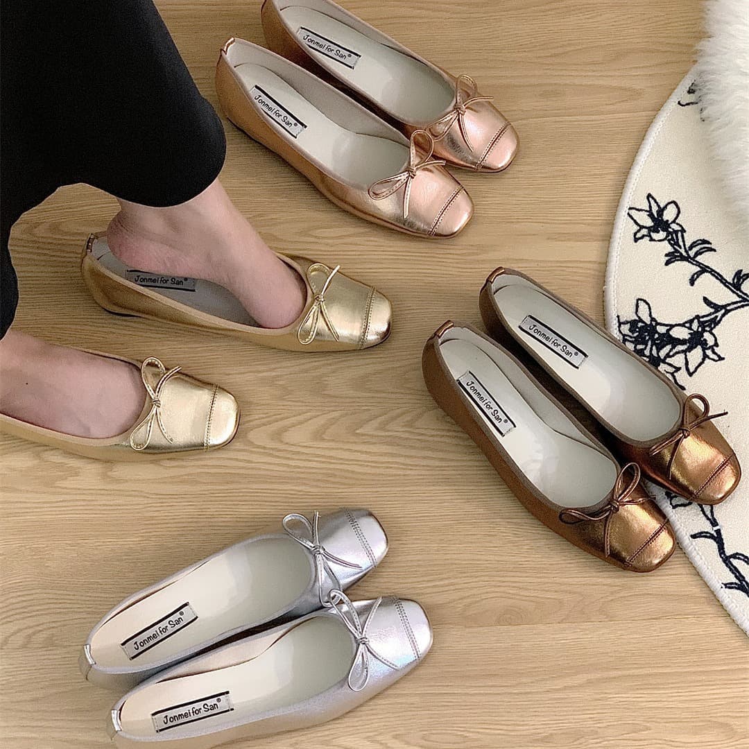 Inner heightening silver single shoes women's shoes spring and autumn 2025 new summer French style ballet evening shoes