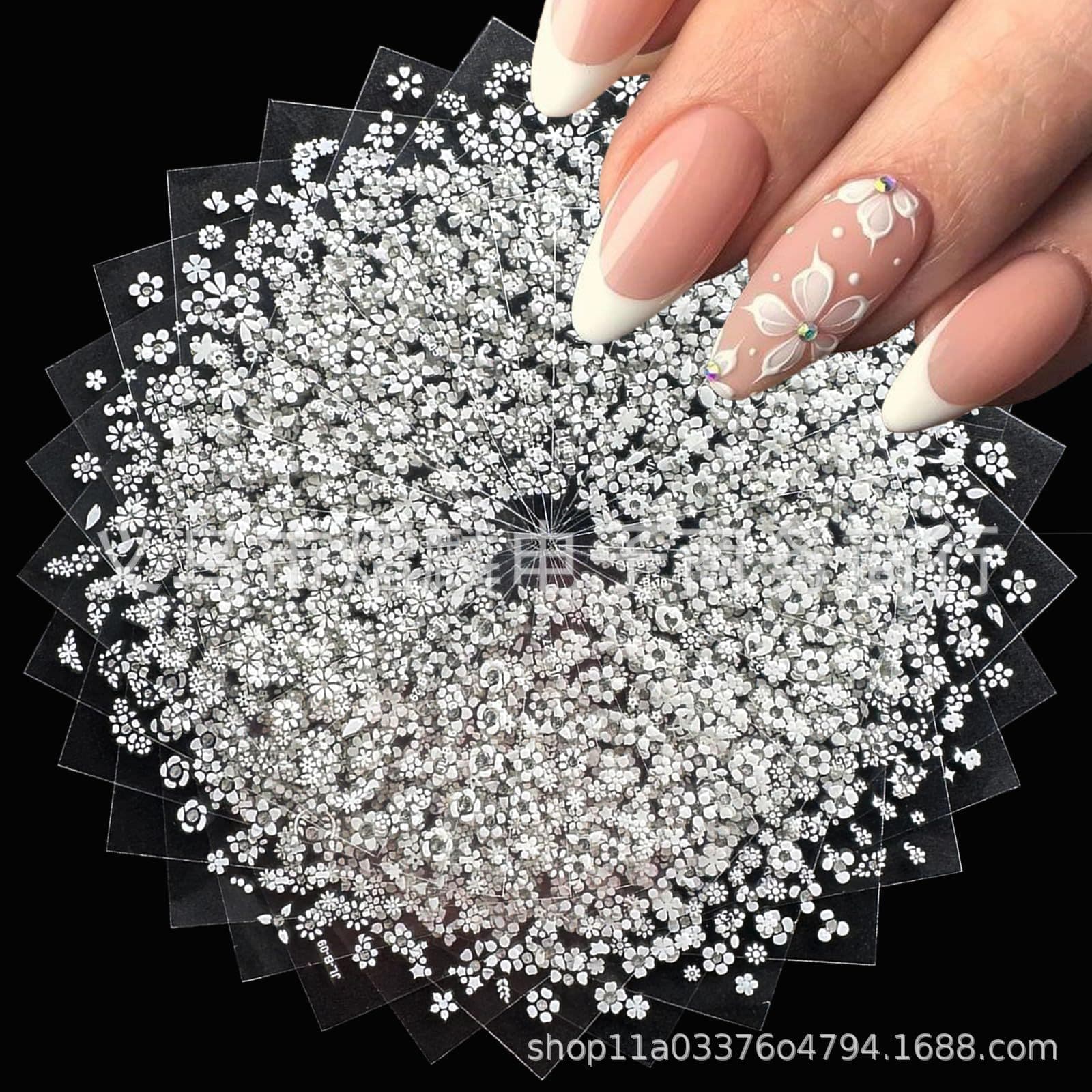 European and American Cross-Border Hot-Selling Nail Patches Ins Popular Nail Patches Removable Fake Nail Stickers with Adhesive Backing