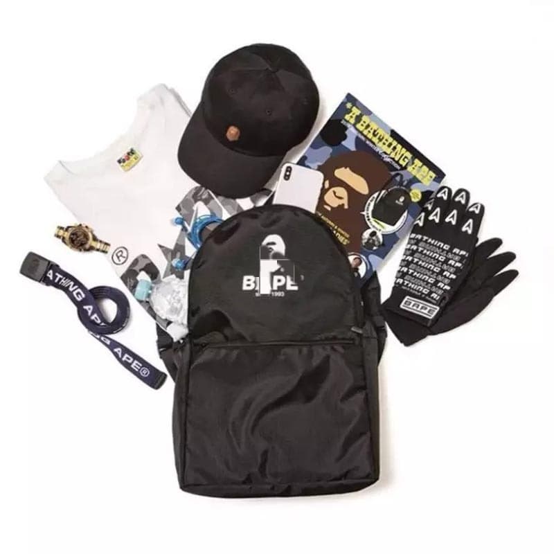 Japanese magazine appendix bag Apeman black simple backpack Unisex school bag for teenagers and men
