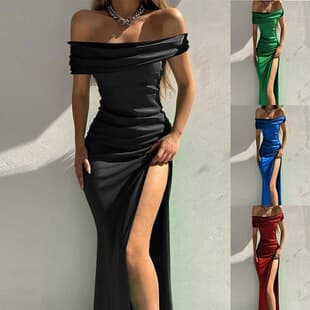 Bodycon Dress for Women Solid Color Sleeveless Midi One-Shoulder Dress Early Summer Elegant Dopamine Dress