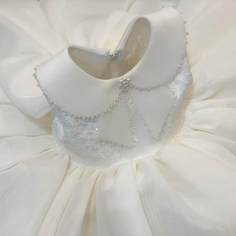 Children's Princess Dress Girls' Dress Baby Girl's Birthday Host Catch Zhou Li Evening Dress White Wedding Dress Flower Girl