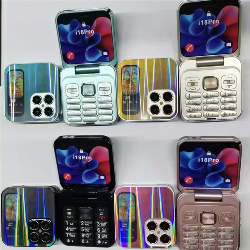Mini flip Phone cross-border new i18pro flip phone 2.4-inch dual SIM 2G button folding phone