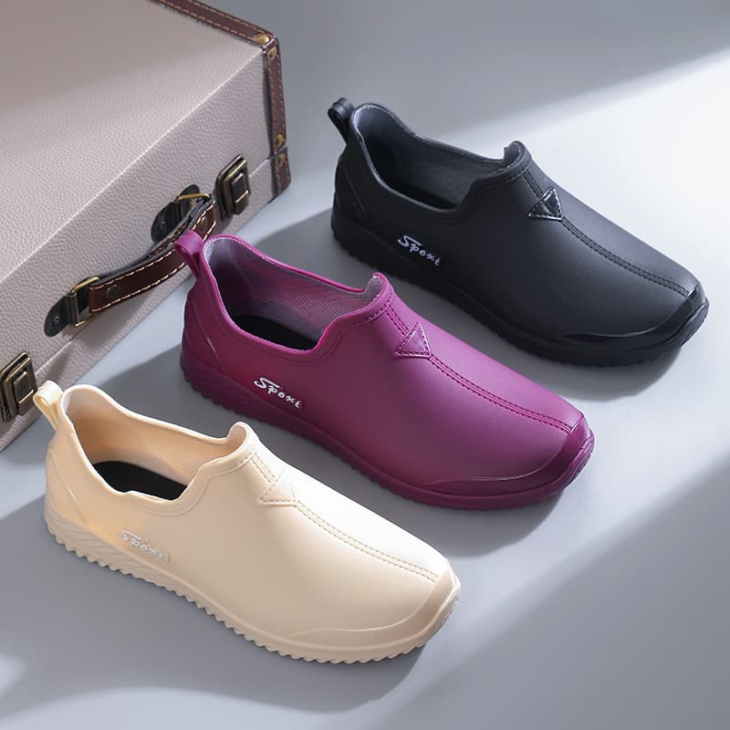 Low-Cut Low-Top Rain Shoes for Women, Adult Water Shoes Rain Boots, Lightweight Trendy Fashion Casual Rubber Shoes, Work Shoes, Wear-Resistant Water Boots