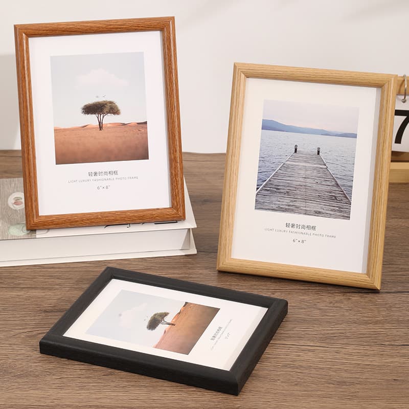 Photo frame 6-inch photo frame wholesale empty frame table high-end 10-inch a4 creative simple arc wooden puzzle frame