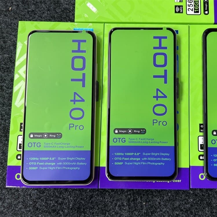 Export Smartphone hot40pro 16+256G International HD Android Smartphone TK Wholesale