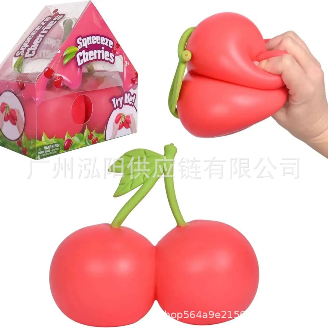 New Cross-Border Product Squeezy Squeeze Cherries Stress Relief Toy Squeeze Cherry