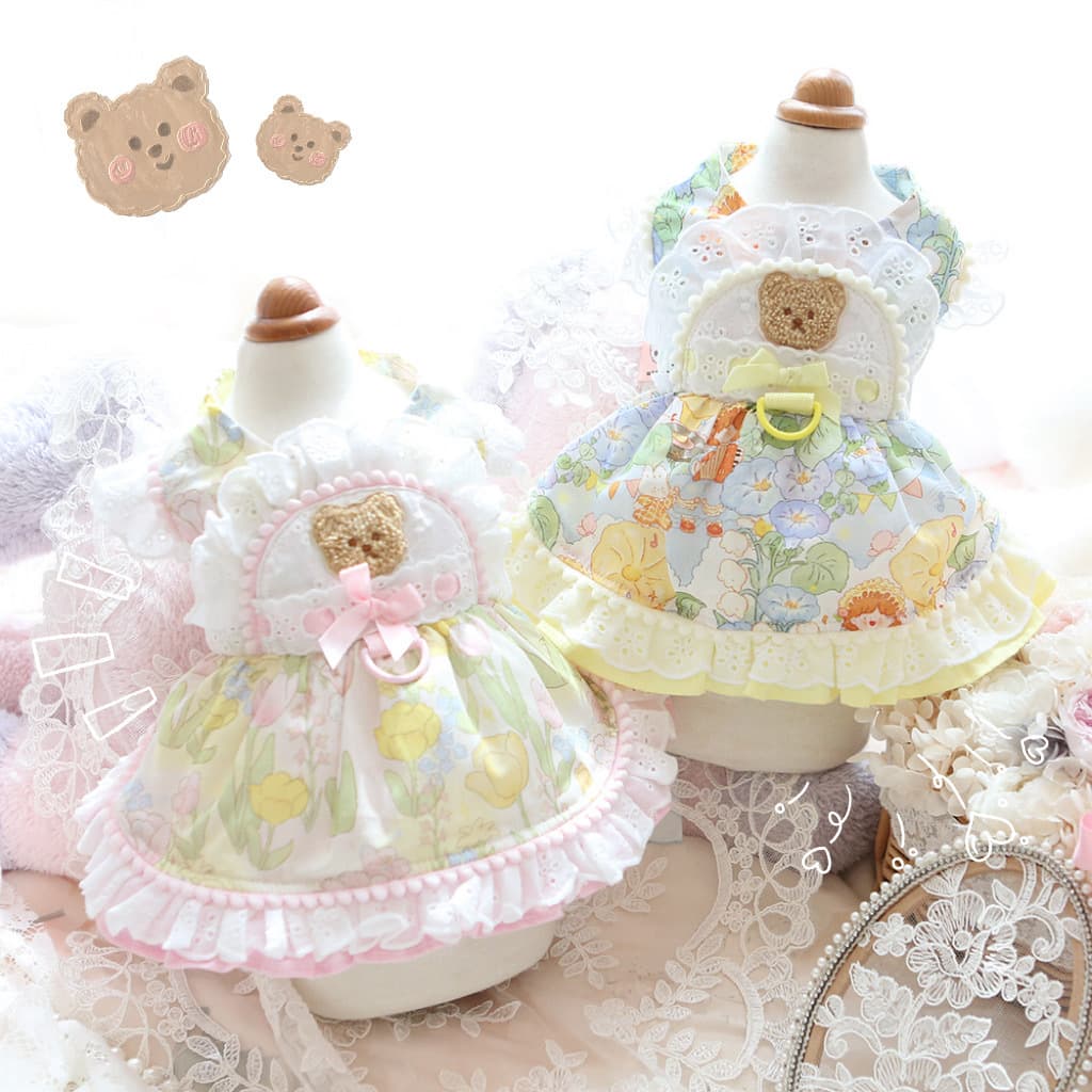 Spring and Summer new pet clothing dog clothes cat milk bear candy skirt bear Teddy small dog mycome