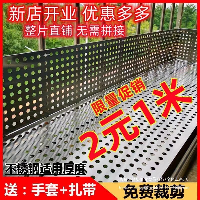 R2 Balcony Protection Net - 304 Stainless Steel Perforated Plate, Anti-Theft Window Pad, Leak Prevention Net, Windowsill Guardrail with Holes