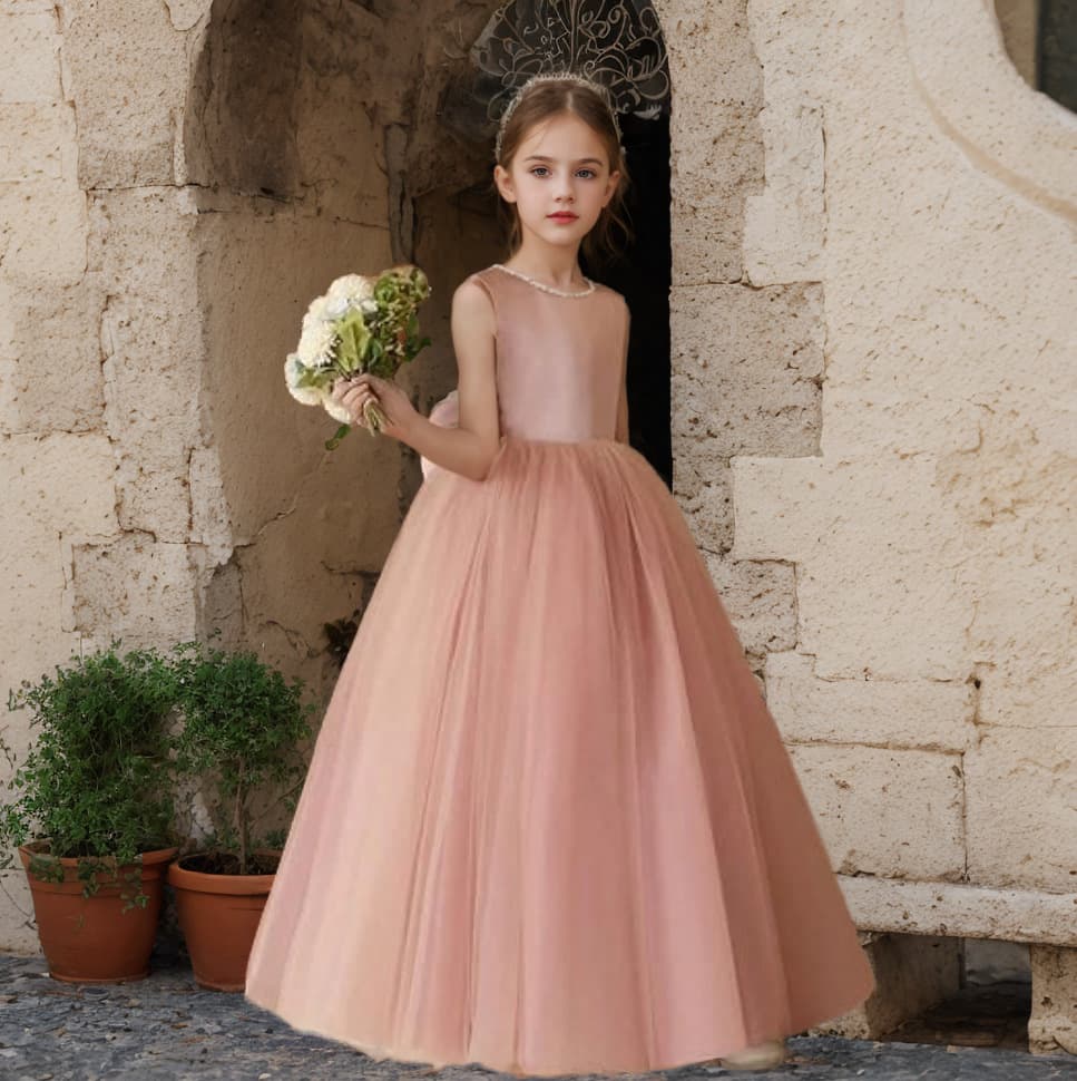 Summer Princess Dress for Girls, Flower Girl Wedding Birthday Party Tutu Dress for Kids