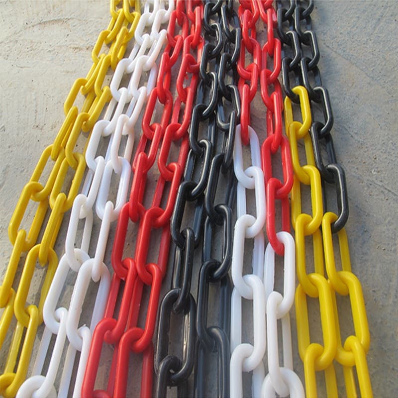 Warning chains, traffic cone chains, PE red, white, yellow, and black warning posts, protective chains, clothes drying chains, road isolation plastic chains