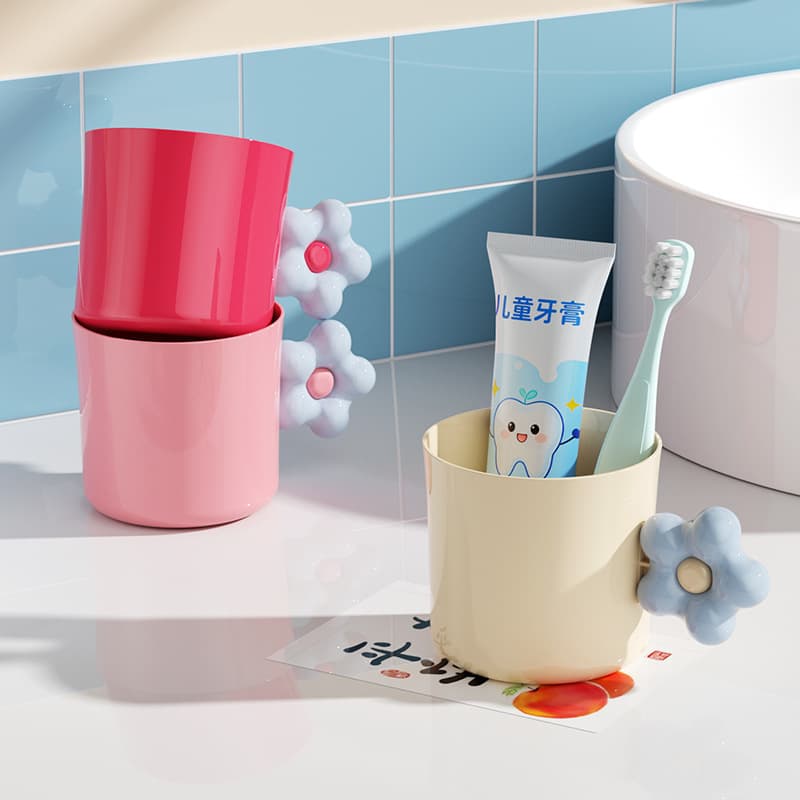 Creative Flower-Shaped Mouthwash Cup Kids Toothbrush Cup Student Dormitory Wash Cup High-Appearance Couple Toothbrush Mug