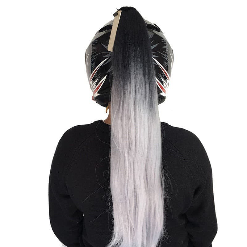Domineering helmet braid helmet decoration ponytail cool helmet dirty braid motorcycle motorcycle electric car gradient braid