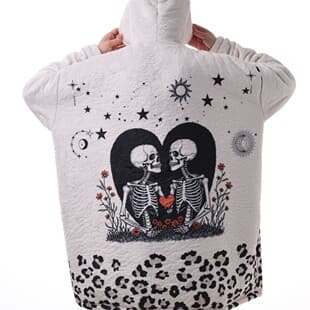 Temu New High-Definition Digital Print Drop Shipping Cold-Weather Hoodie Lazy TV Blanket Couple Fleece TK Pajamas