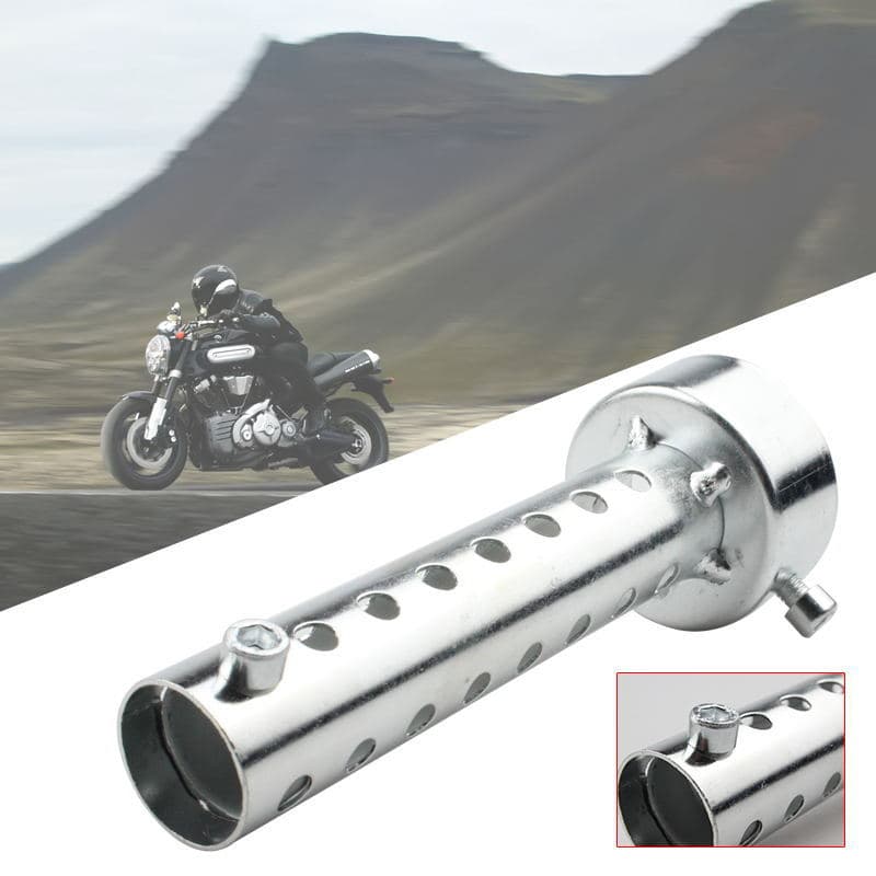 Motorcycle Modified Viper Exhaust Muffler Tuning Silencer Silver Resonator Core