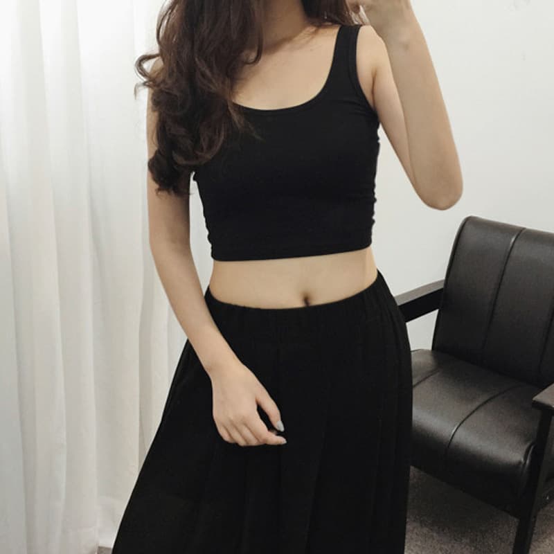 Summer sling women's short vest cotton slim outer wear large size vest inner base sexy underwear sleeveless