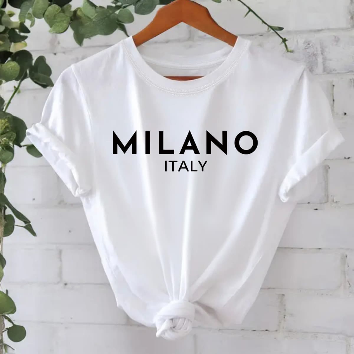 Pure Cotton T-Shirt Short Sleeve round Neck Printed Women's European Size Summer Fashion Street Style Elegant Quality
