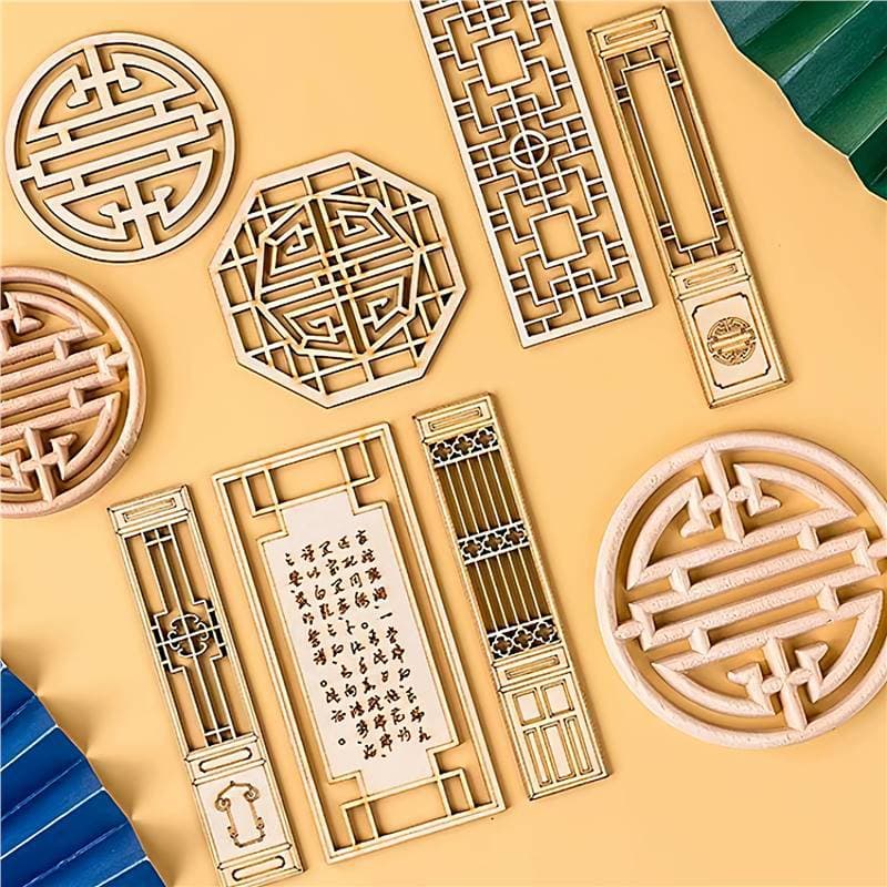 New Chinese style ancient style cake decoration, decorated wooden screen plug-in, Internet celebrity baking, national trend cake dessert package