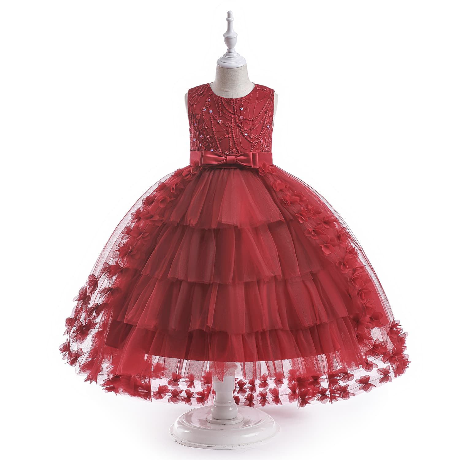 Princess Dress Children's Birthday Party Performance Outfit Tails Girls' Wedding Dress Cute Fairy Tale Style Cotton Blend