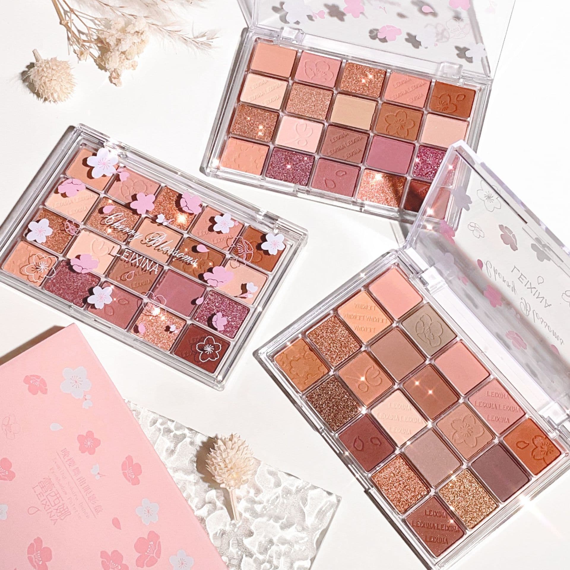 20-Color Late Cherry Dance Eyeshadow Palette Champagne Pearl Low Saturation Matte Pudding Texture Beginner Affordable Eyeshadow Palette