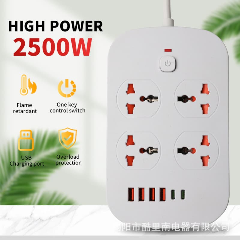 New Multi-Country US/EU Standard Power Strip with Retractable Cord, Travel Adapter, USB