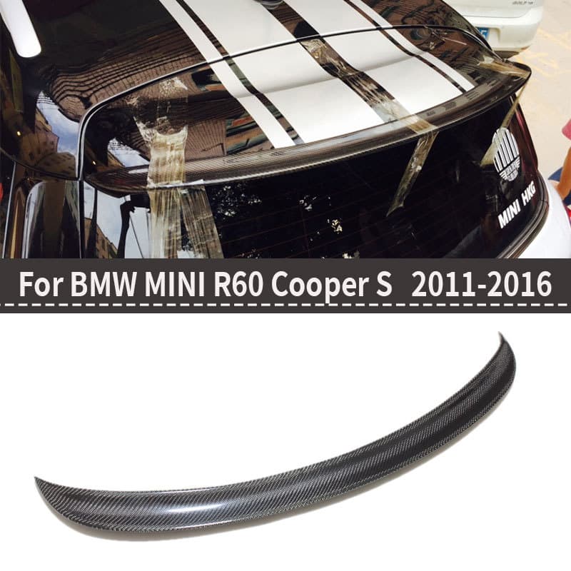 Real Carbon Fiber Rear Spoiler Lip for MINI R60 COOPERS Modification Tail Wing Small Spoiler Roof Spoiler