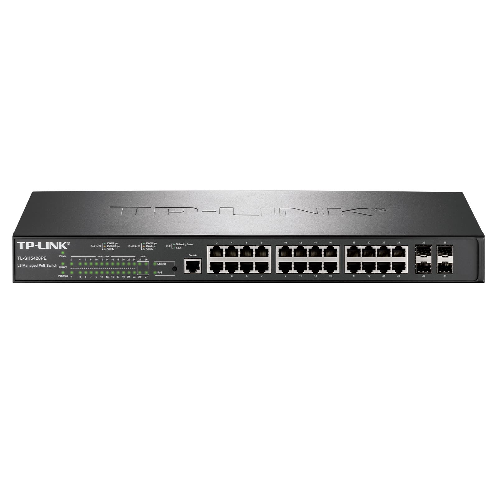 TP-LINK TL-SH5428PE 10G Uplink Layer 3 Managed PoE Switch.