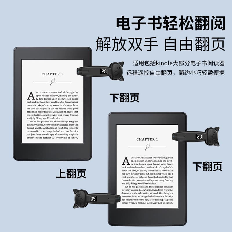 New smart e-book page turner, mobile phone video remote control, physical clicker compatible with Kindle phones and tablets.
