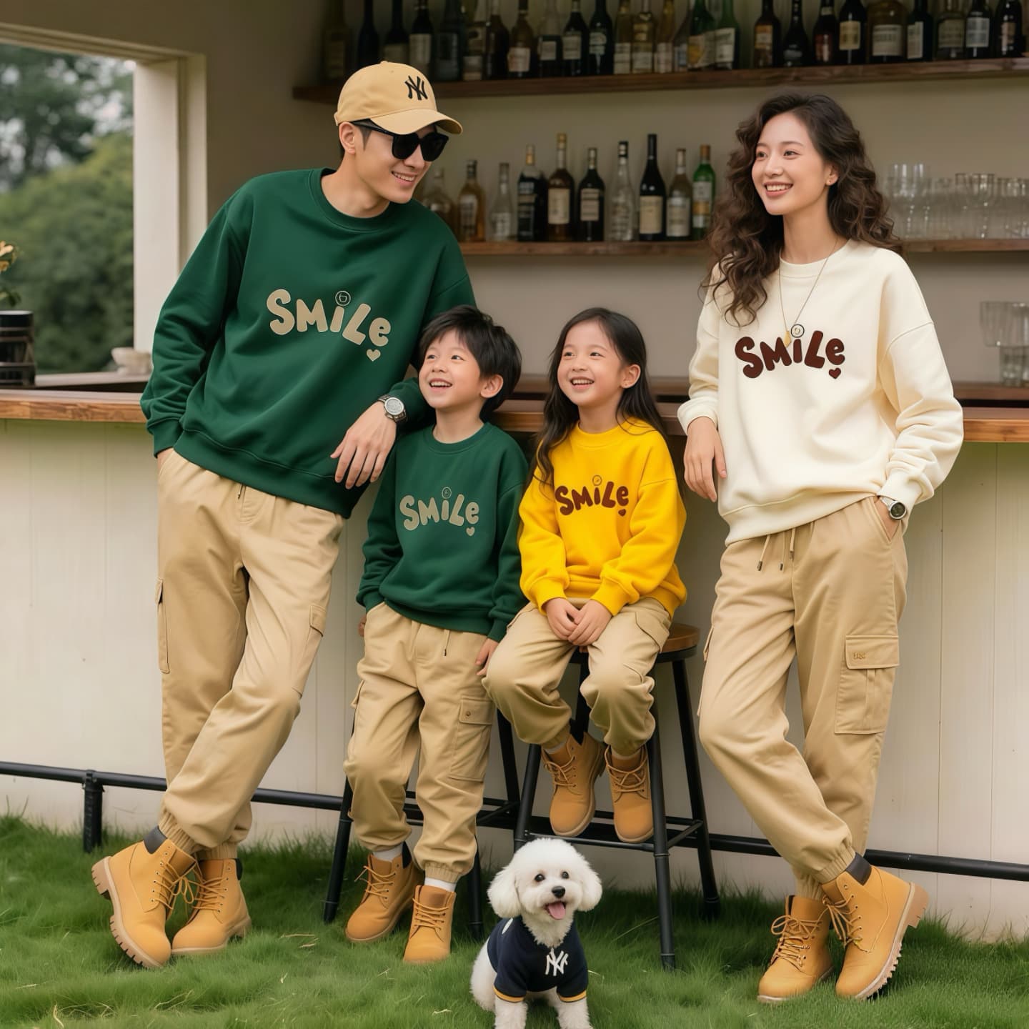2025 Early Autumn New Arrival Family Matching Hoodie Family of Three Long Sleeve Baby Romper Kids Top Loose Round Neck