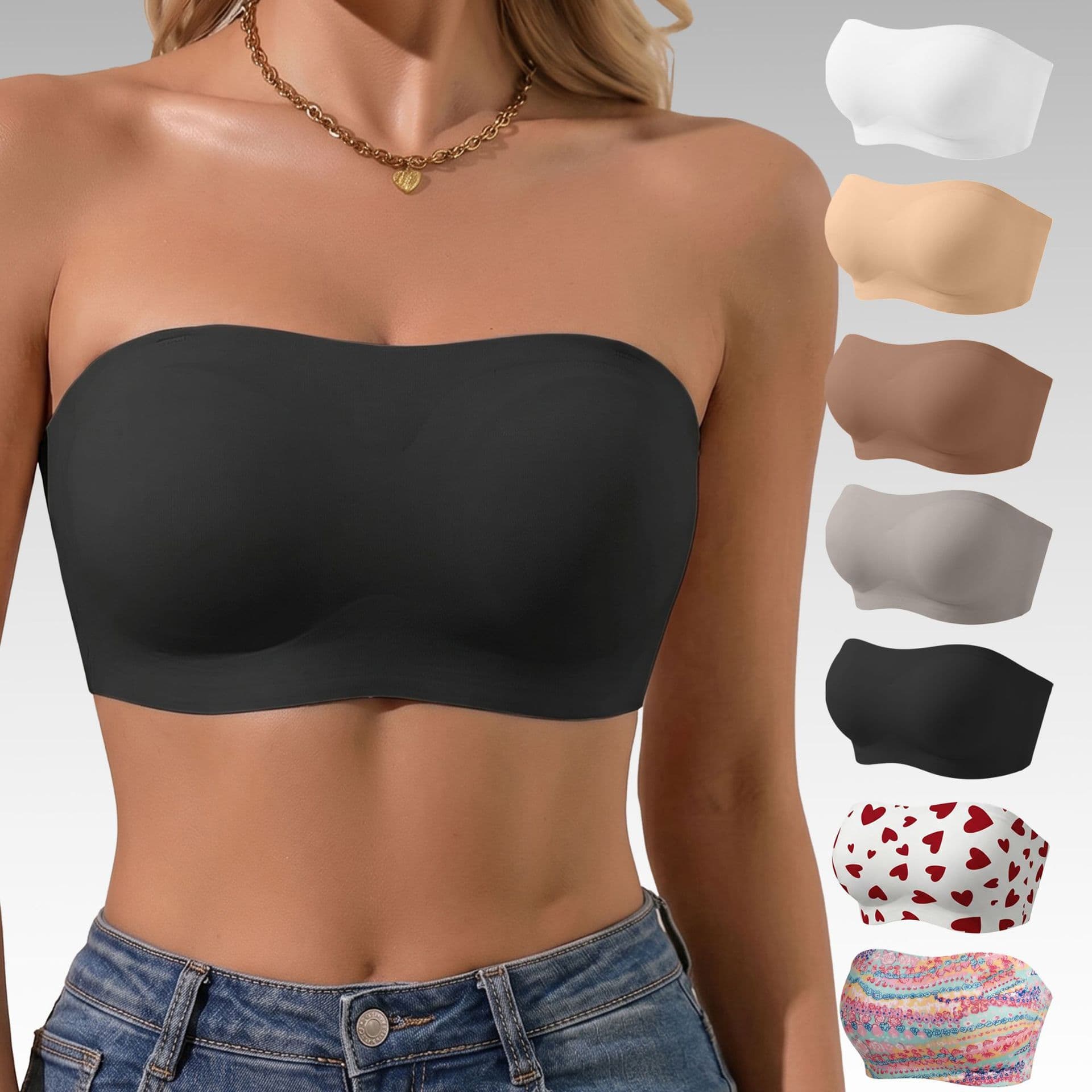 3-Color Cross-Border Summer Bestseller [Seamless Wire-Free Bandeau] Soft Breathable SHEIN Best-Selling Non-Slip Bra