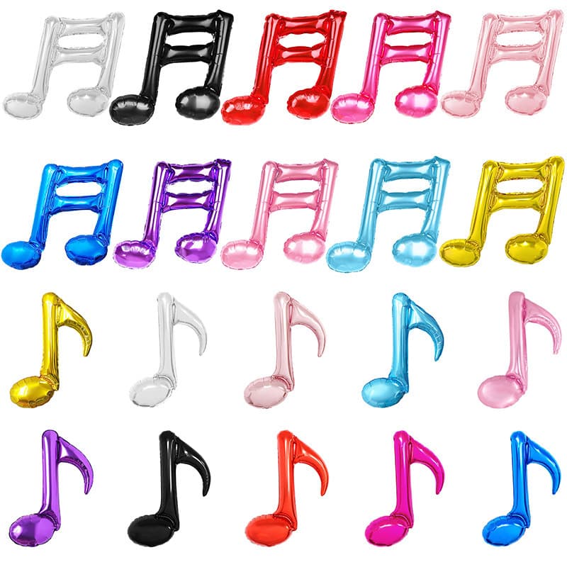 Note Balloons Aluminum Foil Single Double Tone Bar Opening Decoration Birthday Party Arrangement White Blue Other Colors Available