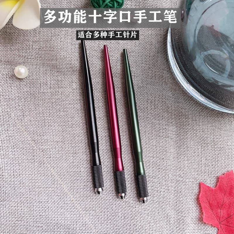Free marking and logo semi-permanent embroidery manual pen, dual-use mist eyebrow line eyebrow knife holder cross-slot waist-tapered.